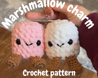 Colgante para bolso con forma de malvavisco rosa y blanco de fácil confección (PATRÓN PDF)