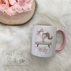 Personalised gymnastics mug, Gymnast girls gift, Gift for her
