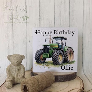 Personalised tractor birthday card, Tractor greetings card, Farming card gift, Farmer birthday card
