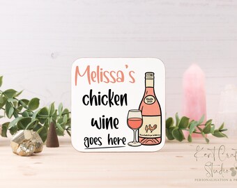 Chicken wine coaster, Funny mum Gift, Gift idea for her, Wine coaster gift for her, Present for friend, Rose gift, Funny gift, Secret Santa