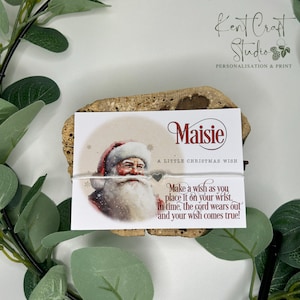 Personalised Father Christmas Wish Bracelet - Vintage Santa