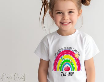 Personalised Pre-School Leavers T-Shirt, Nursery Graduate Rainbow, Nursery Graduation