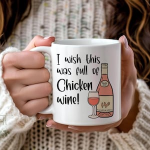 Chicken wine mug, Gift idea for her, Rose wine, Gift for friend, Secret Santa gift, Wine mug, Funny gift for mum