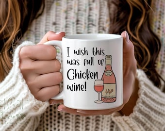 Chicken wine mug, Gift idea for her, Rose wine, Gift for friend, Secret Santa gift, Wine mug, Funny gift for mum