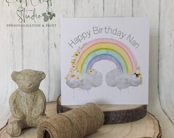 Personalised birthday card, Card for Nan, Nan's birthday gift