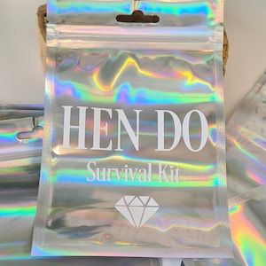 Hen Party Hangover Kit / Recovery Kit Party Bags /Hen Party Favours Zip Lock Bags - Personalised