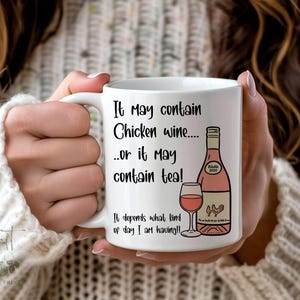 Chicken wine mug, Gift idea for her, Rose wine, Gift for friend, Secret Santa gift, Wine mug, Funny gift for mum