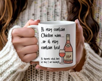 Chicken wine mug, Gift idea for her, Rose wine, Gift for friend, Secret Santa gift, Wine mug, Funny gift for mum