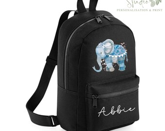Personalised Elephant Backpack, Kids School Rucksack, Elephant Changing Bag