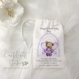 Personalised tooth fairy bag, My first tooth bag, Tooth fairy gift for her