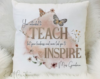 Personalised teacher cushion gift, Gift for teacher, Inspiration gift