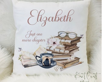 Personalised book cushion , A girl who loves books, Reading gift, Gift for her