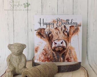 Biglietto Di Auguri Vuoto Wee Blue Coo - Motivo Cervo Delle Highlands Scozzesi Con Tartan, 12,5x17,5 Cm, Carta Riciclata - 3