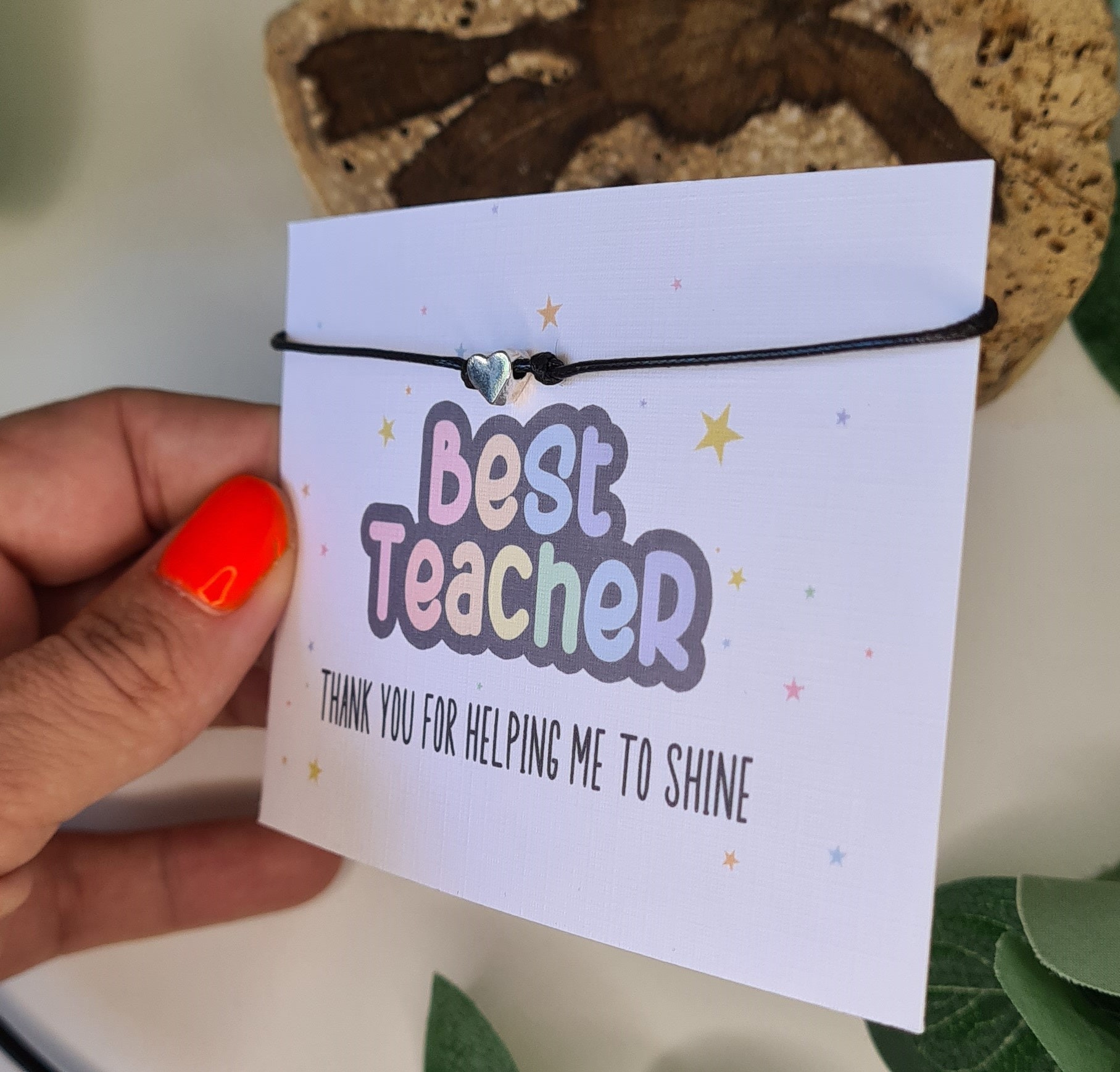 Best Teacher Thank You Wish Bracelet - Teaching Assistant Charm String ...