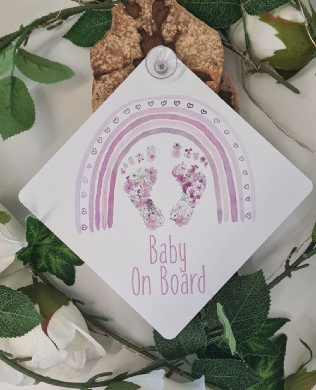 Personalised 'Grandsons On Board' Car Sign - Light Blue - Baby On Board Style