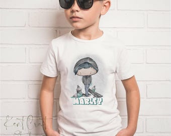 Personalised boys T-shirt, Graffiti T-shirt, Gift for him, Spray paint gift
