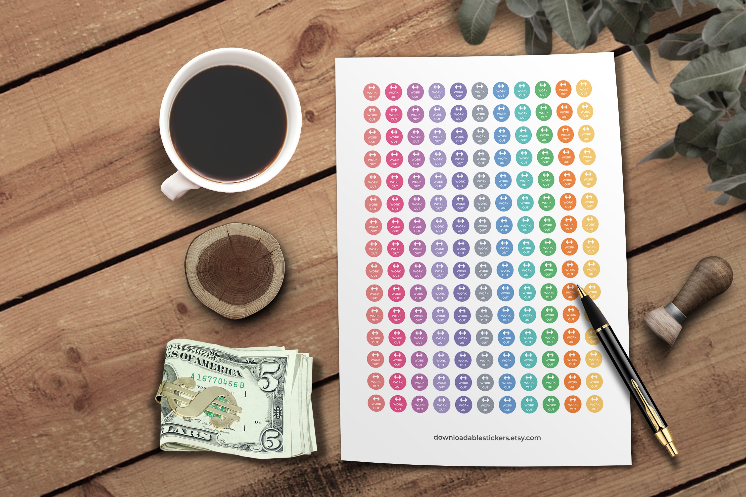 Printable Fitness Stickers Fitness Planner Printable - Etsy