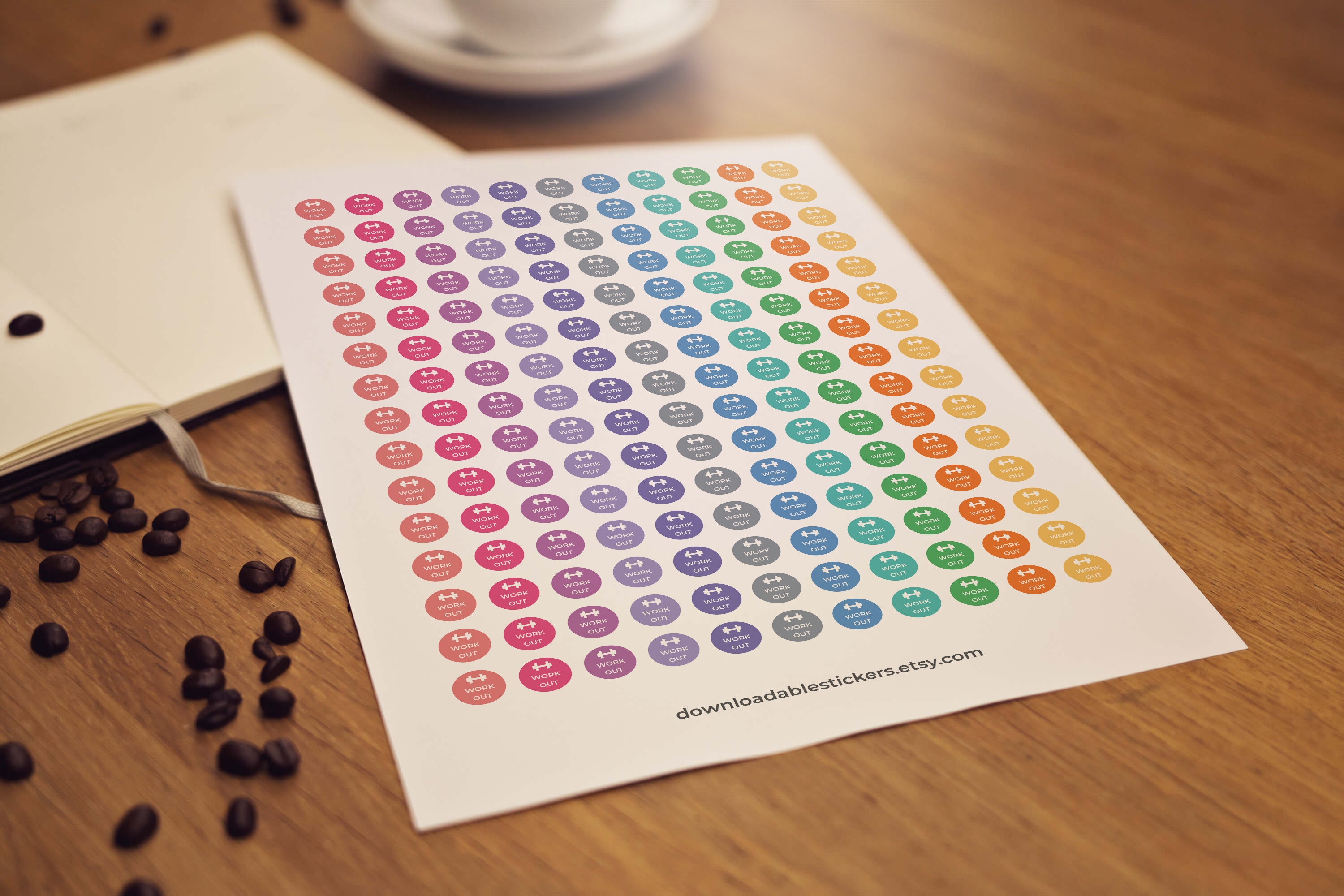 Printable Fitness Stickers Fitness Planner Printable - Etsy