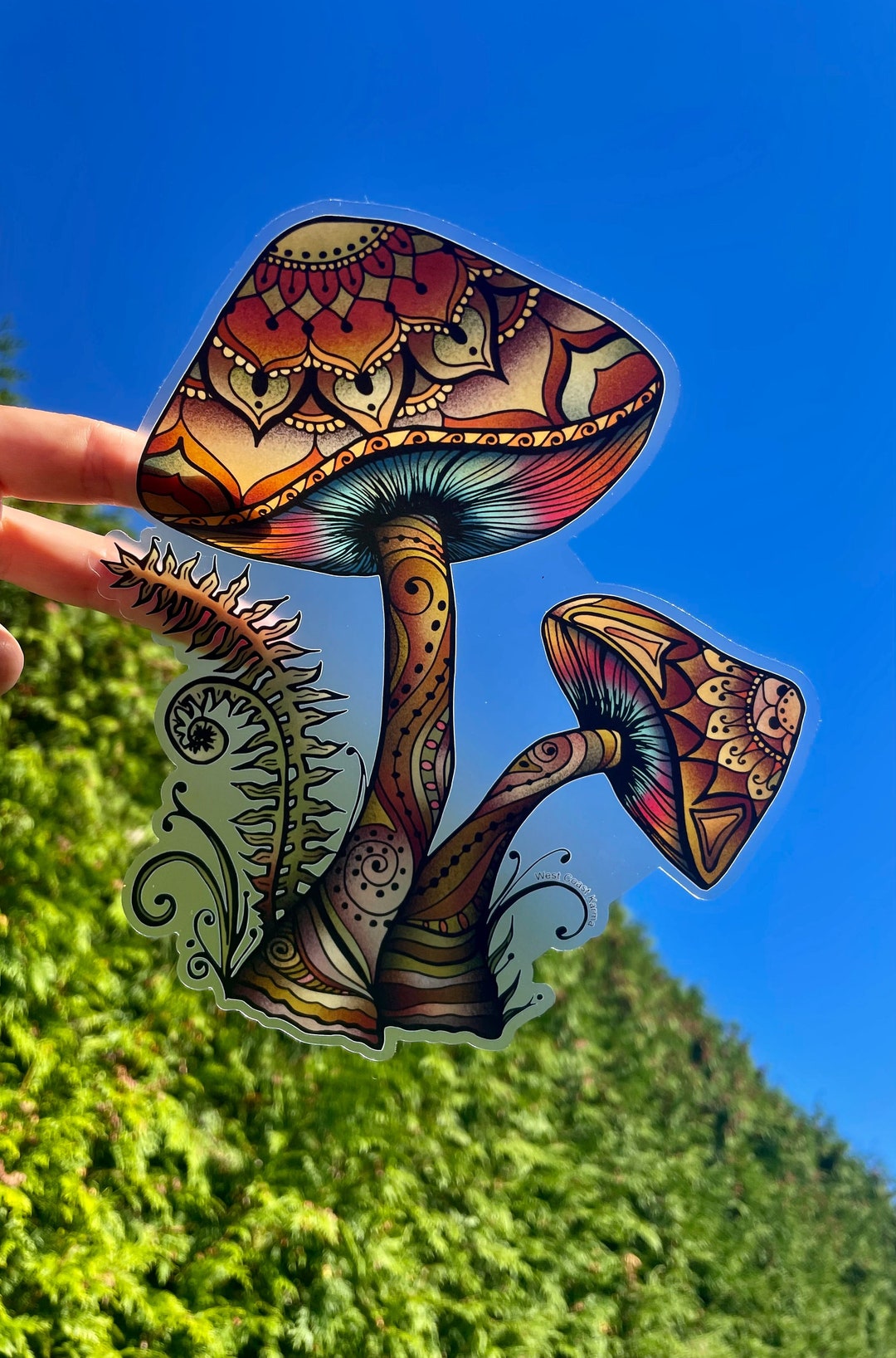 Retro Mushroom Decal Etsy