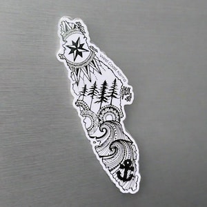 Vancouver Island Magnet - Canada Fridge Magnet, Island Souvenir Gift, Vinyl Magnetic Decor, Coastal Travel Keepsake Gift