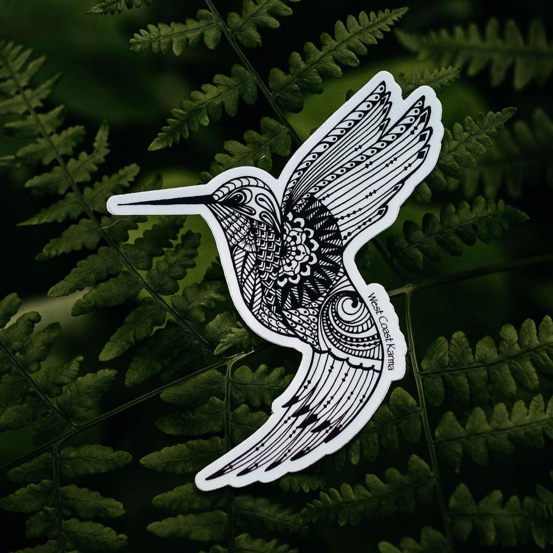 Hummingbird Vinyl Sticker - Etsy