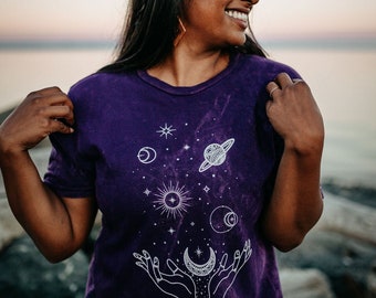 Manifest Your Universe Vintage Style Unisex Tee in Cloud Purple - 100% Cotton