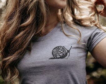 Snail & Slug Eco Scoop Tee in Heather Grey *Made in Canada*