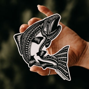 Jumping Salmon Sticker