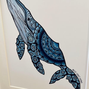 Blue Humpback Art Print