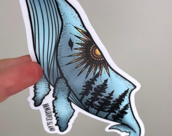 Colourful Vancouver Island Humpback Sticker