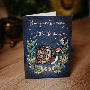 Carte de Noël Père Noël escargot
