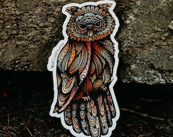 Owl Colourful Vinyl Sticker