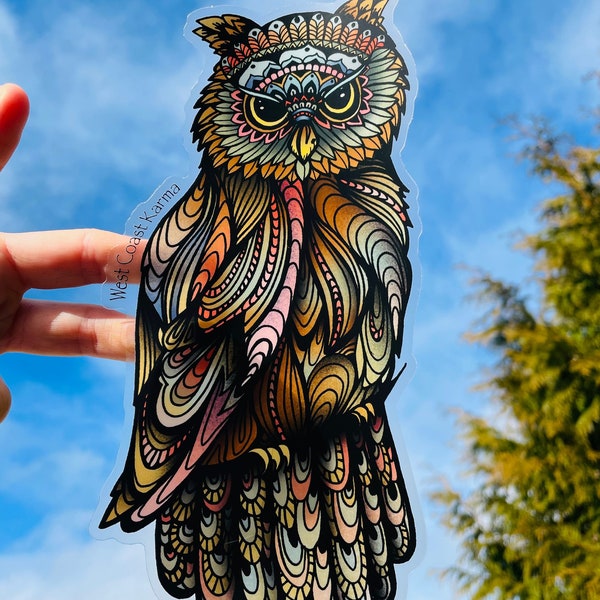 Colourful Owl Car Decal