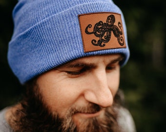 Geometric Octopus Toque in Blue