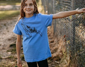 VI Humpback Kids/Youth Tee in Baby Blue