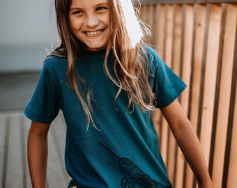 Narwhal Kids/Youth Tee in Deep Teal