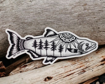 Nature Salmon Vinyl Sticker