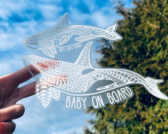 Orca Baby On Board Decal