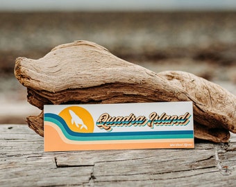 Retro Quadra Island Bumper Sticker