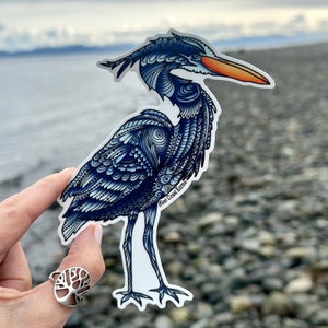 Blue Heron Colourful Sticker