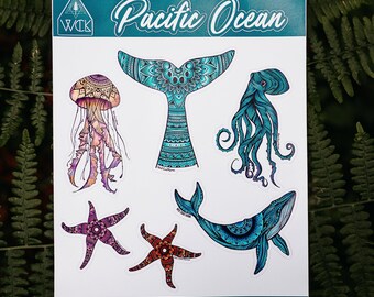 Pacific Ocean" Sticker Sheet