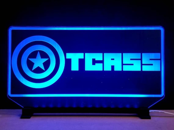 LytSign™ CUSTOM Personalized Multi-Color Laser Engraved Acrylic Edge-Lit LED Sign with light base, remote and USB power