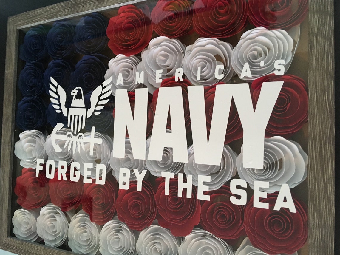 Navy Inspired Shadow Box Etsy