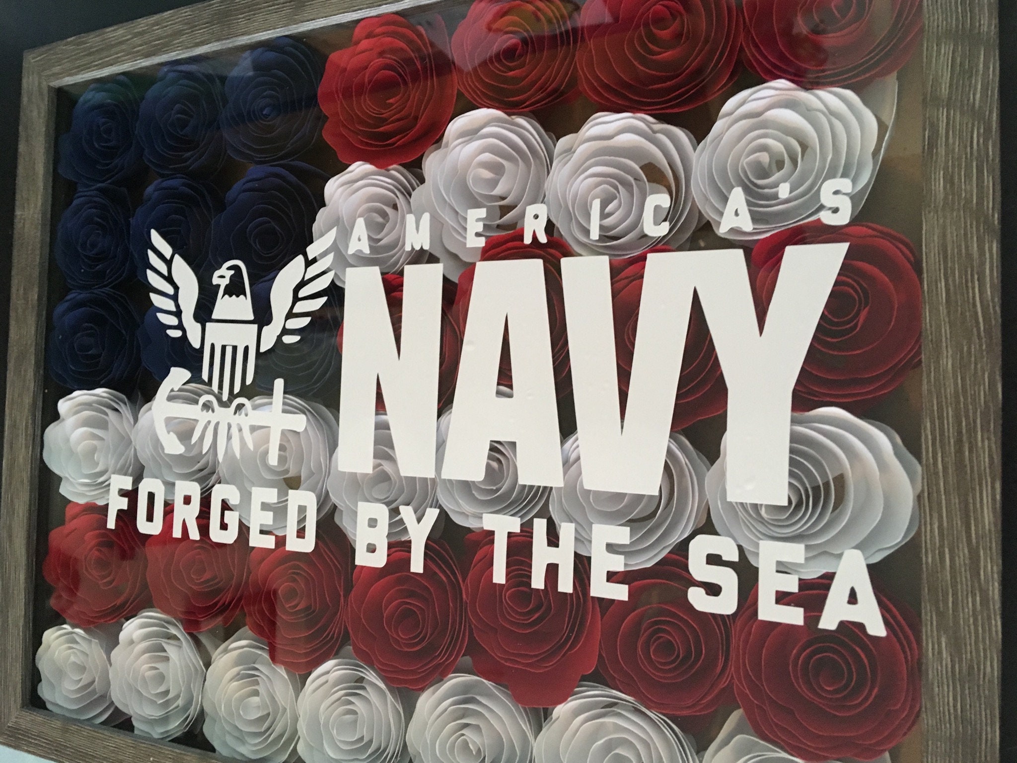 Navy Inspired Shadow Box Etsy