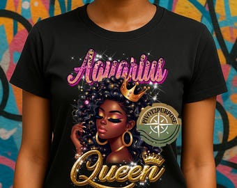 Aquarius Queen Art Print: Zodiac Astrology Decor (Digital Download