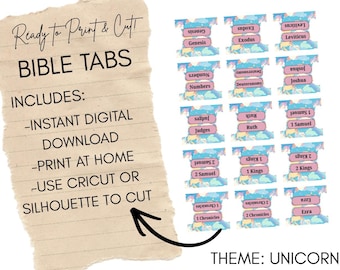 Printable Bible Tabs | Digital Download | Print at Home | Cricut & Silhouette Friendly