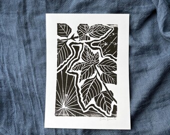 Houseplant Linocut Print