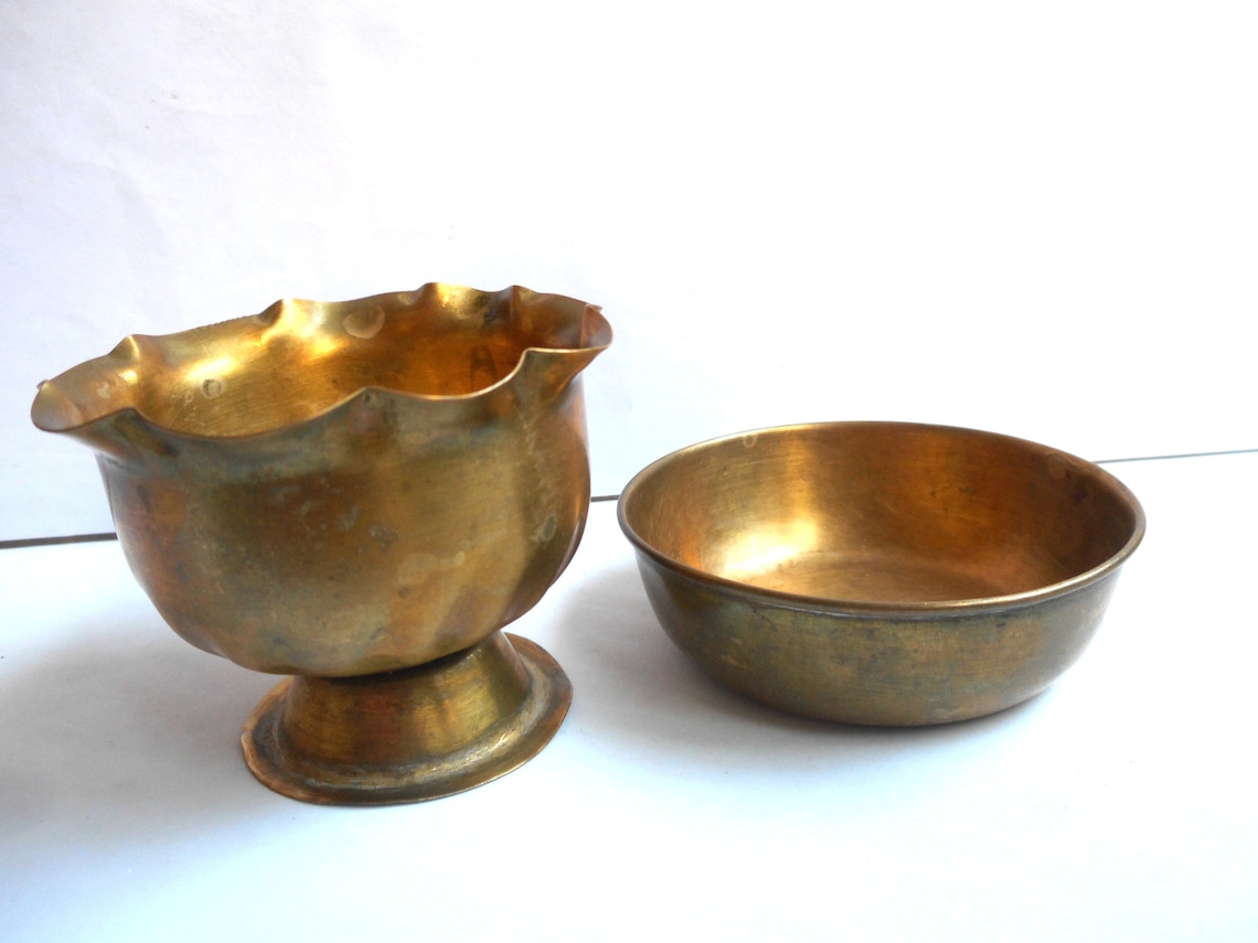 Vintage Small Brass bowls Prasadam bowls combo Indian Etsy