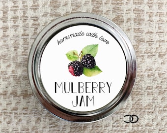 Mulberry Jam Canning Label 2" Round Mason Jar Sticker (Digital Download)