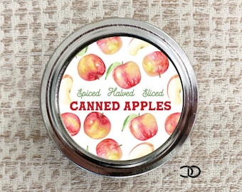 Canned Apples Spiced Halved Sliced Round Label 2" Mason Jar Sticker (Digital Download)